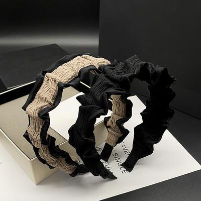 Chic Ruffled Cloth Headband for Women Girls Shopping Head Wears Dress Up Head Hoop Vintage Ladies Headpiece
