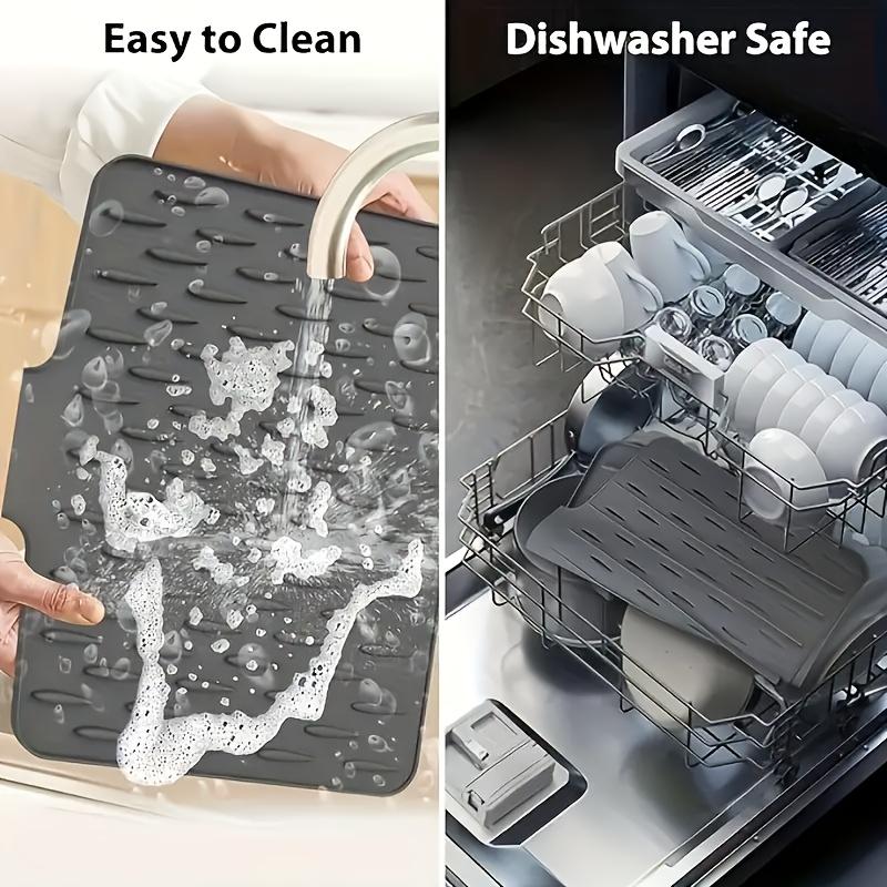 1pc Anti Slip Kitchen Silicone Drain Pad, Heat-Resistant Kitchen Counter Pad For Sinks, Silicone Tableware Drying Pad, Dish Rack