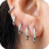 2mm Minimalistische Persönlichkeit Glatte Metall Edelstahl Piercing Creolen für Männer Frauen Hip-hop Punk Schmuck Zubehör