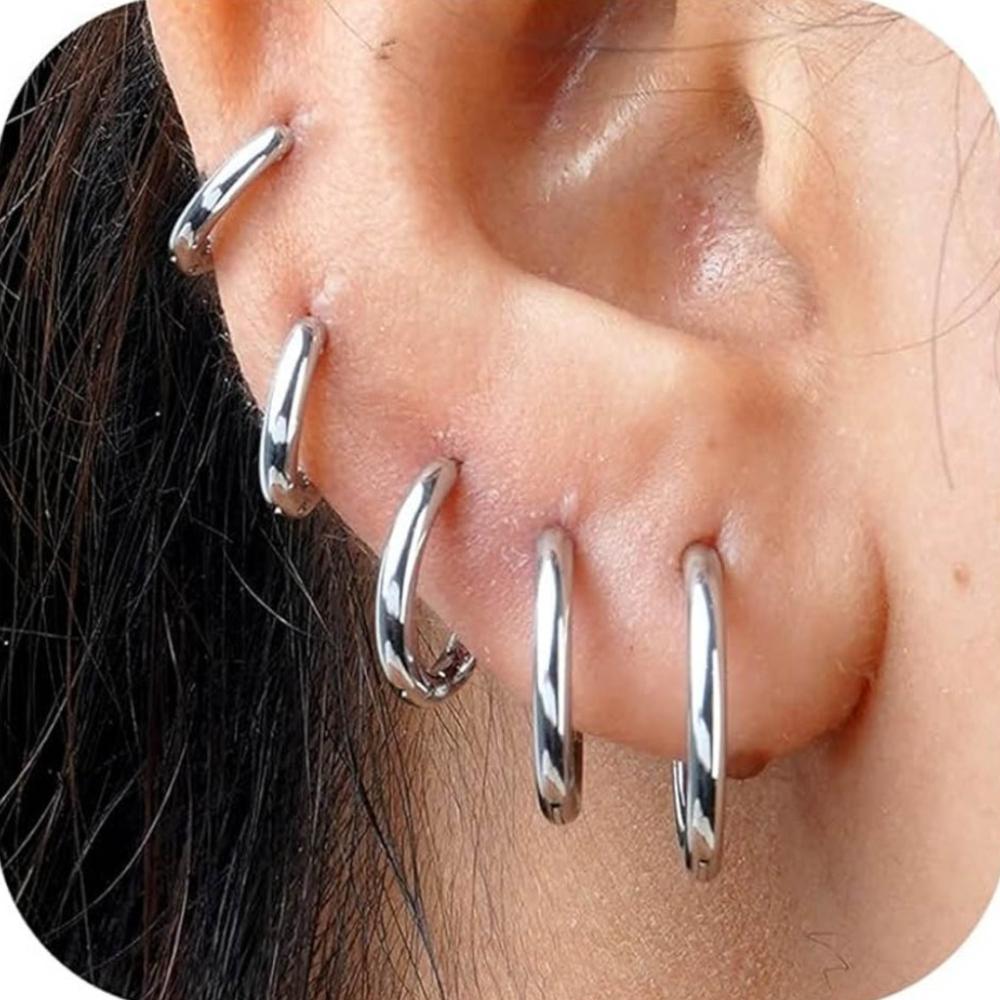 2mm Minimalistische Persönlichkeit Glatte Metall Edelstahl Piercing Creolen für Männer Frauen Hip-hop Punk Schmuck Zubehör