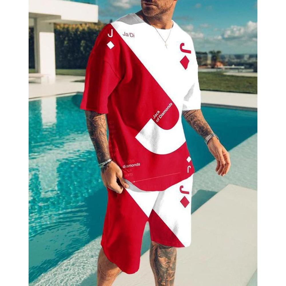 Summer Men's Tracksuit Oversized Clothes Two Pieces Set Vintage Casual Streetwear 3D Printed Beach Set Men Tshirt Shorts Outfits