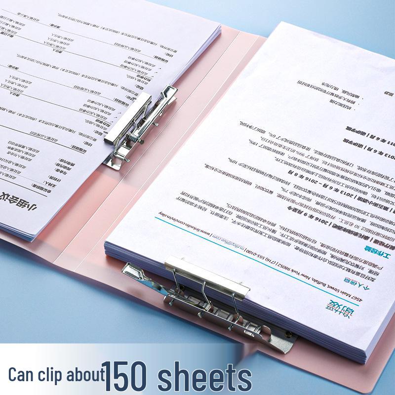 Morandi Double Clip A4 Folder for Students - Loose-leaf Test Paper & Office Document Storage