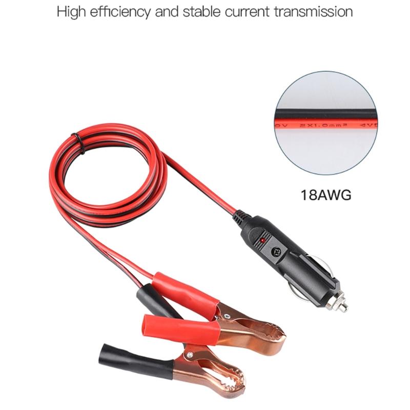 12V Automotive Electrical Clip-on Cable Car Battery to Car Power Adapter Plug Socket Cord with 15A Fuse