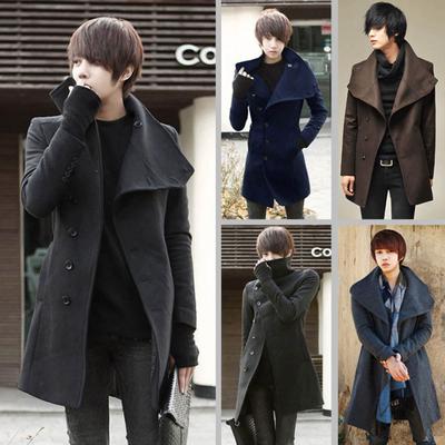 Mens Trench Coat Raincoat Mens Autumn Winter Formal Slim Long Sleeve Suit Jacket Trench Coat Top Blouse