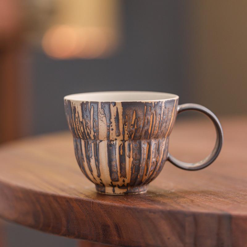 Nordic Ceramic Coffee Cup Latte Latte Flower Afternoon Tea Cup High Value Household Water Cup Mug