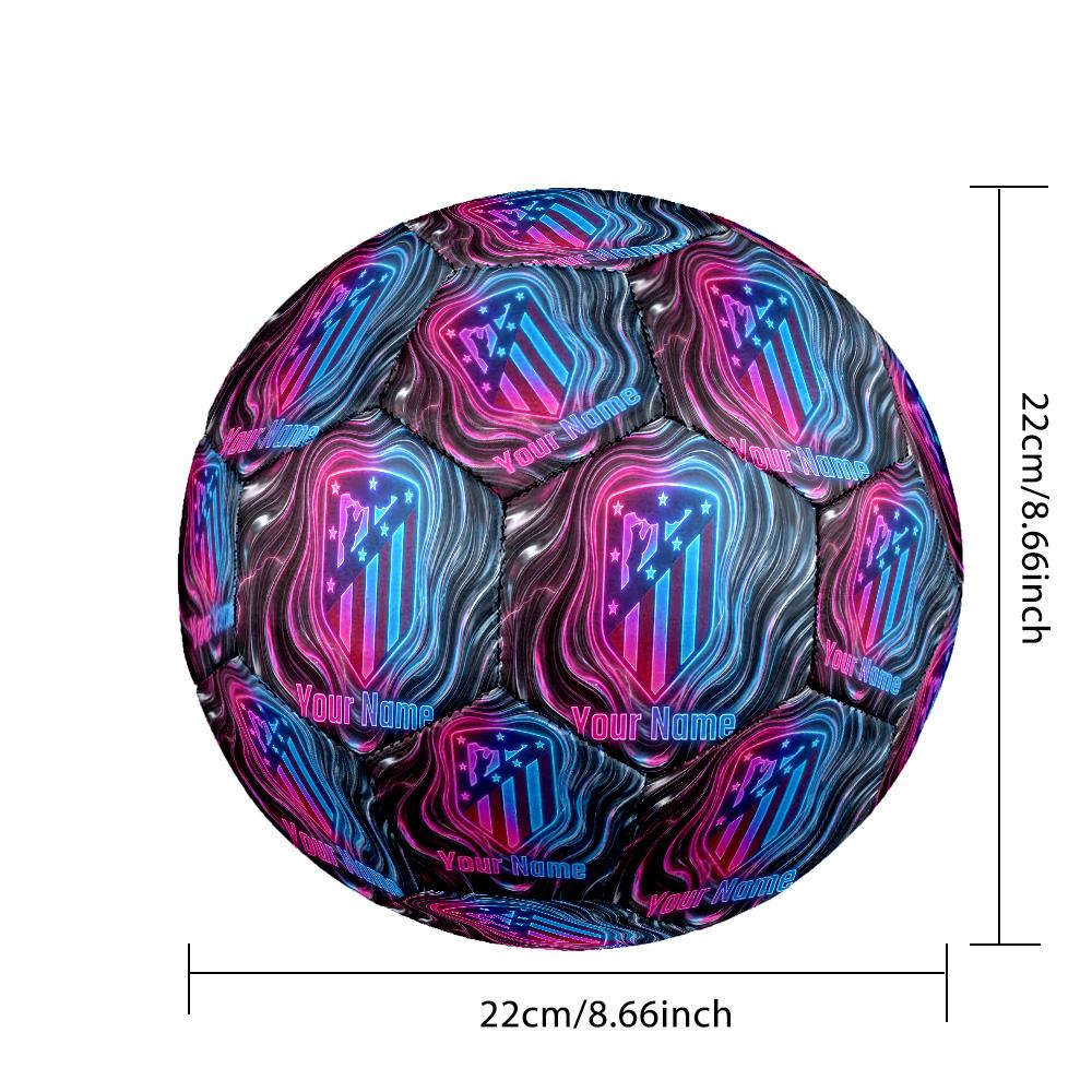 Size 5 Football Custom Name Text, Outdoor Training Soccer BallAtletico Madrid