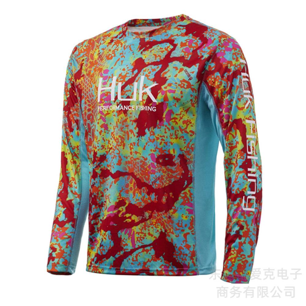 HUK fishing suit quick-drying long-sleeved summer outdoor sunscreen suit sportswear Luya fishing shirt breathable T-shirt men