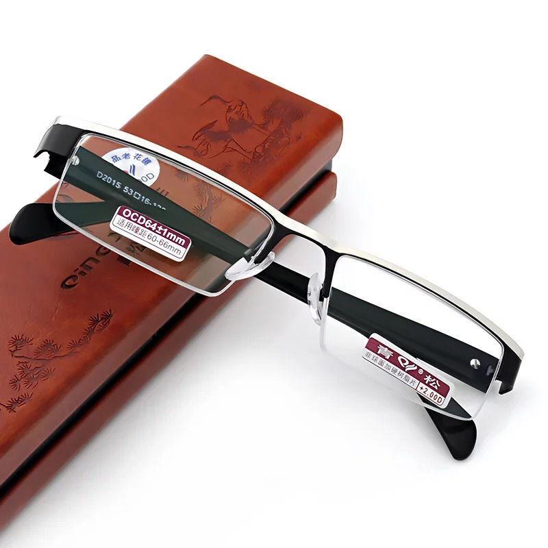 

Мужские очки для чтения Qingsong с оправой в стиле «броулайн» и линзами с полимерным покрытием +4.0