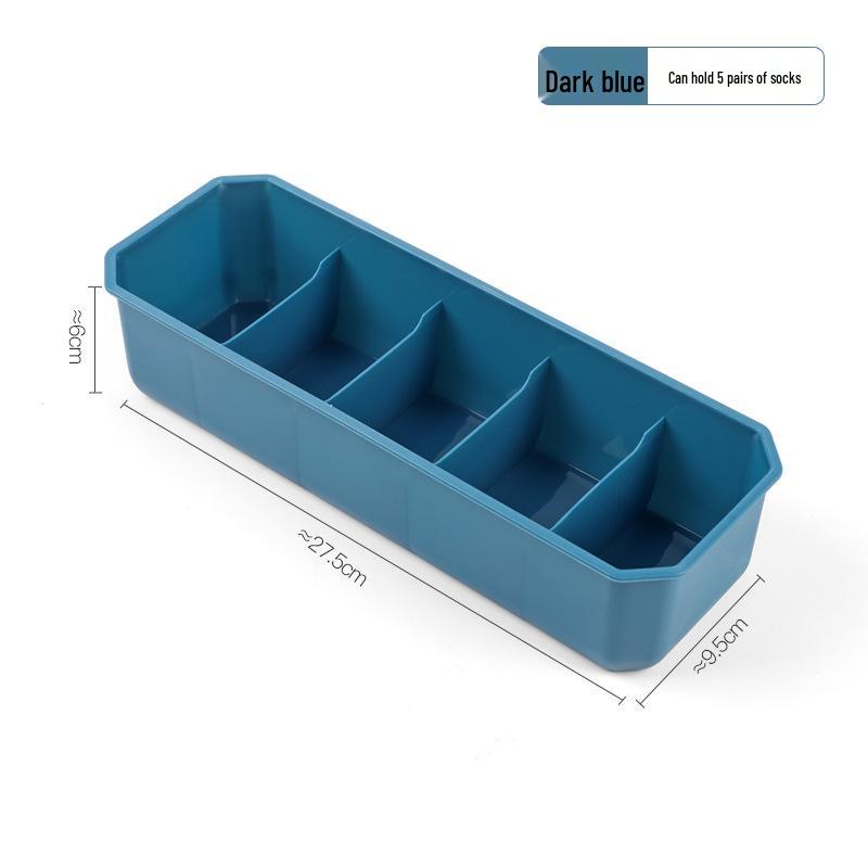 5-Compartment Stackable Plastic Sock and Underwear Organizer Box