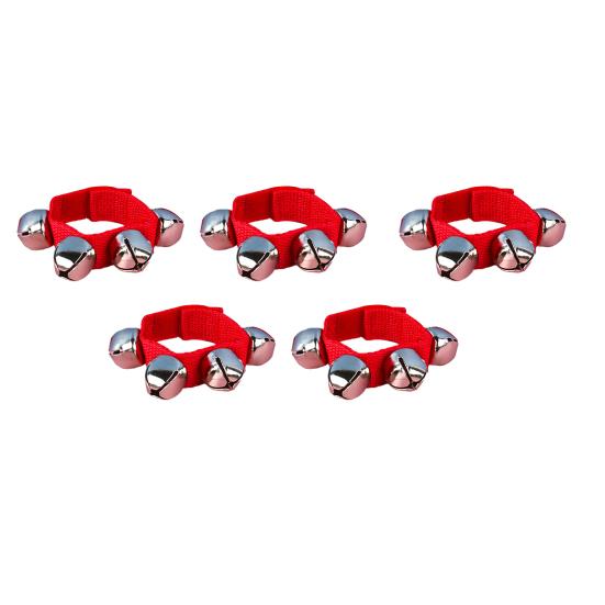 

5Pcs Adjustable Wrist Band Jingle Bells Dancing Games Wrist Bells Ankle Bells Crisp Sounds Children Hand Rattles Toy 4 Bells