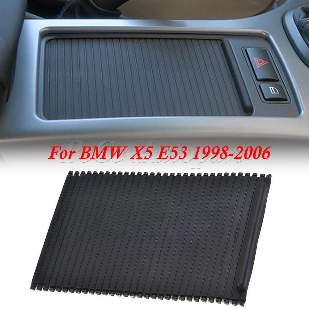 Für BMW X5 E53 1998-2006 Neu Auto Mittelkonsole Abdeckung Schiebe Rollo Abdeckung Wasserbecherhalter Vorhang 51168408026 51168402941