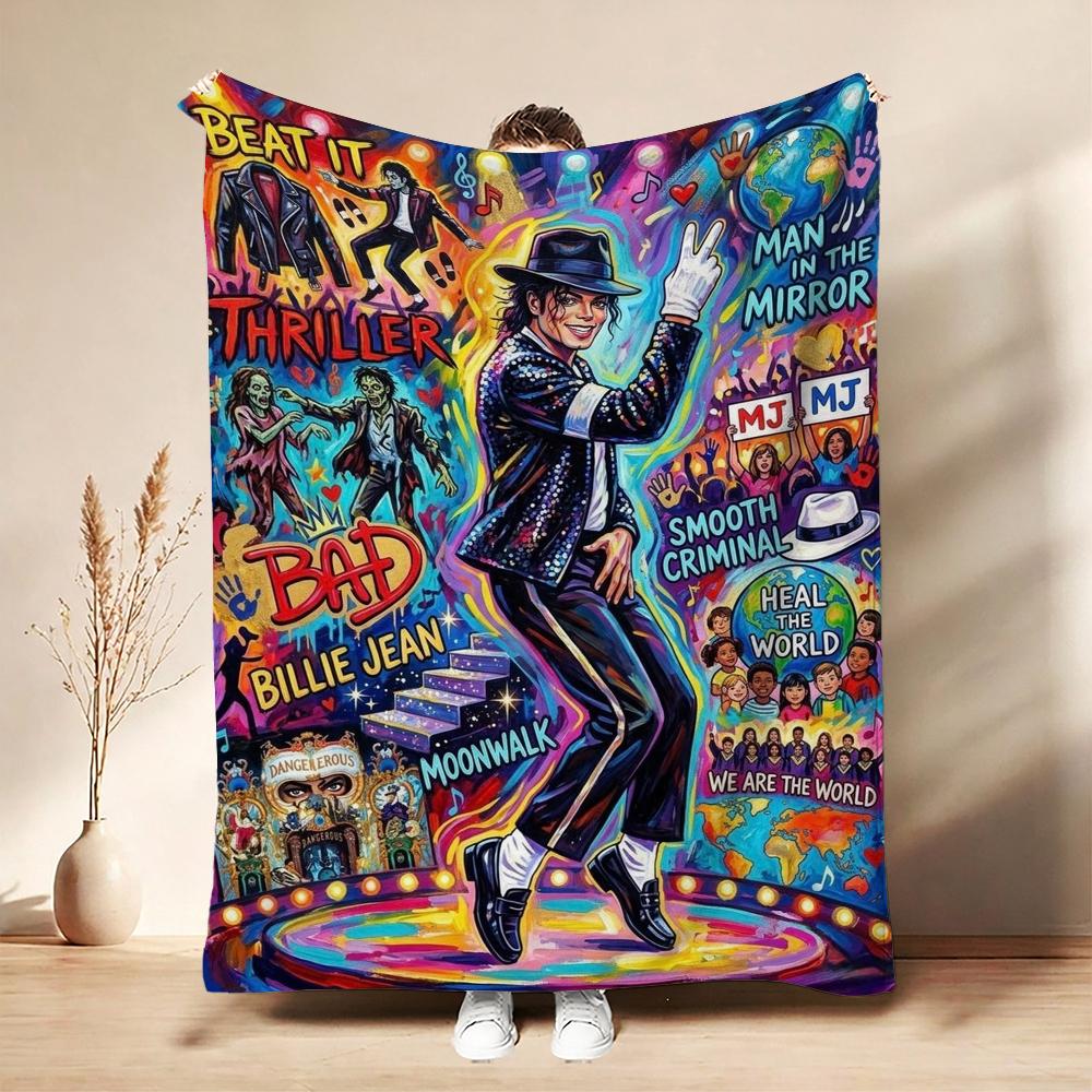 Pop Tribute Pattern Blanket Allseason Fleece Blanket For Bedroom Sofa Bed Home Party Decor New Year Gift