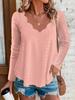 Womens Long Sleeve V Neck T Shirt With Breathable Polyester Splicing For Casual Fall Style