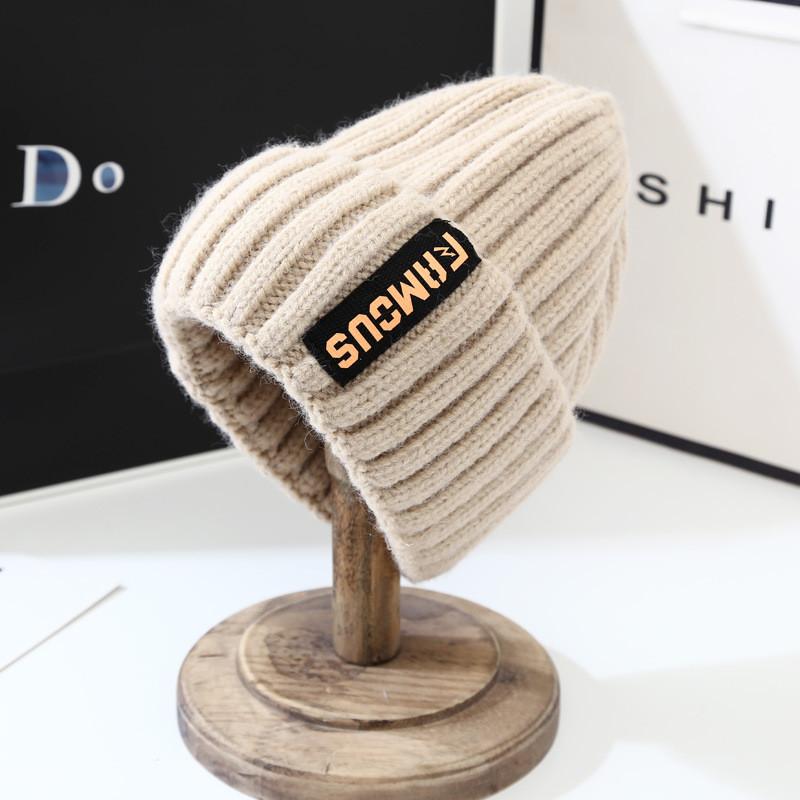 Winter Hat Knitted For Women With Letter Embroidery Korean Style For Daily Use
