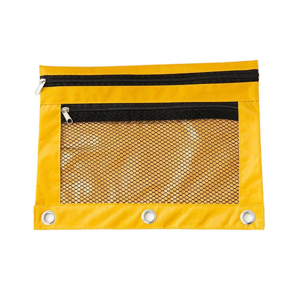 Double Zipper Pencil Pouch Case B5 Binder Zipper File Storage Oxford Cloth Stationery Storage Bag File Pocket Waterproof Pen Bag