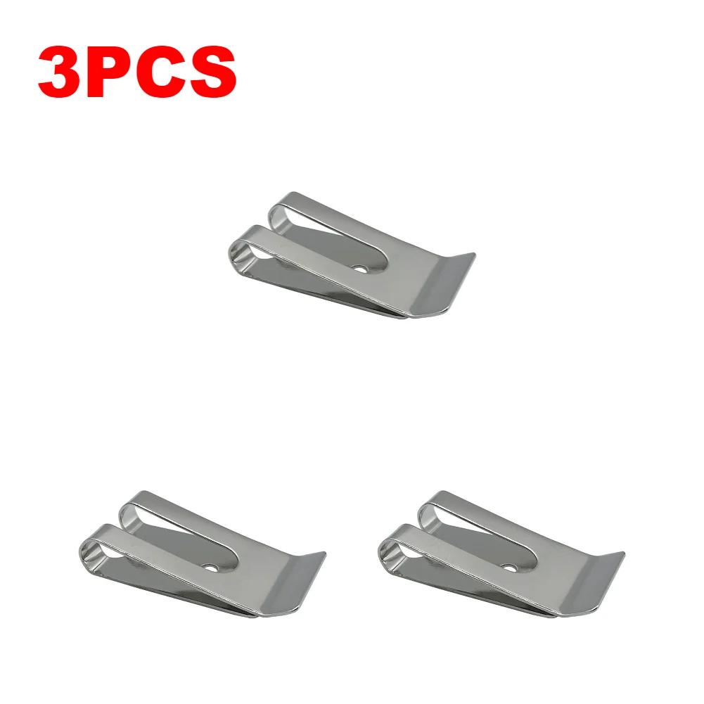1-10PCS Metal Waist Belt Buckles Sheath Clip Clasp Pocket Wallet Wallet Key Hook Stainless Steel Silver Cash Holder Clips Tool