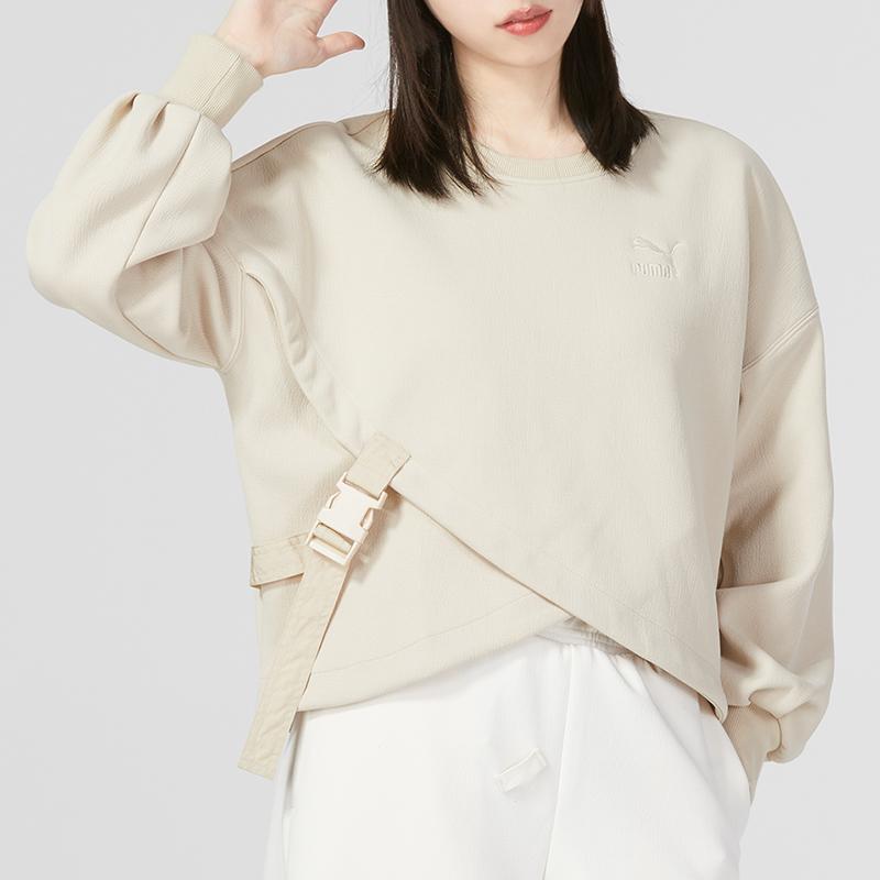 Puma Cny National Style New Year Series Bz Zaozhi Hoodie Solid Color Crewneck Sweatshirt Women hoodies Khaki 539590-88