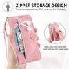 For Samsung Galaxy A16 5G/A16 4G Zipper Wallet Case with Strap Flower Imprint PU Leather Phone Cover