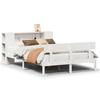 VidaXL Lit bibliothèque sans matelas blanc 150x200 cm bois pin massif, lit, meuble de chambre à coucher, lit avec rangement, 3321777
