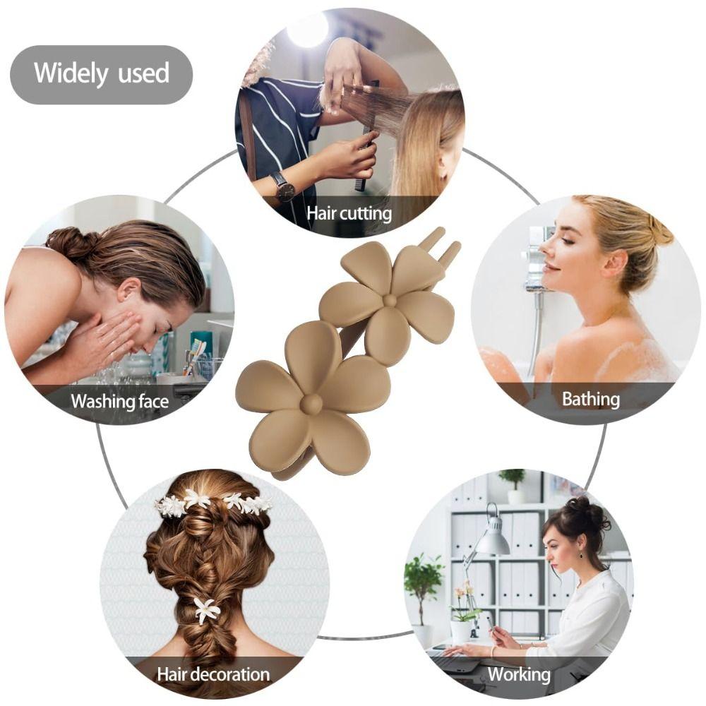 7 PCS Frosted Flower Barrettes Matte Hair Accessories Flat Hair Claw Clips  Beach Party