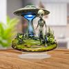 2D Ploché mimozemské UFO ve stylu Bernsteina Akrylová stolní ozdoba Boho Jemná práce Sci-Fi Dekorace Pro svátek Kancelářský prostor Místnost