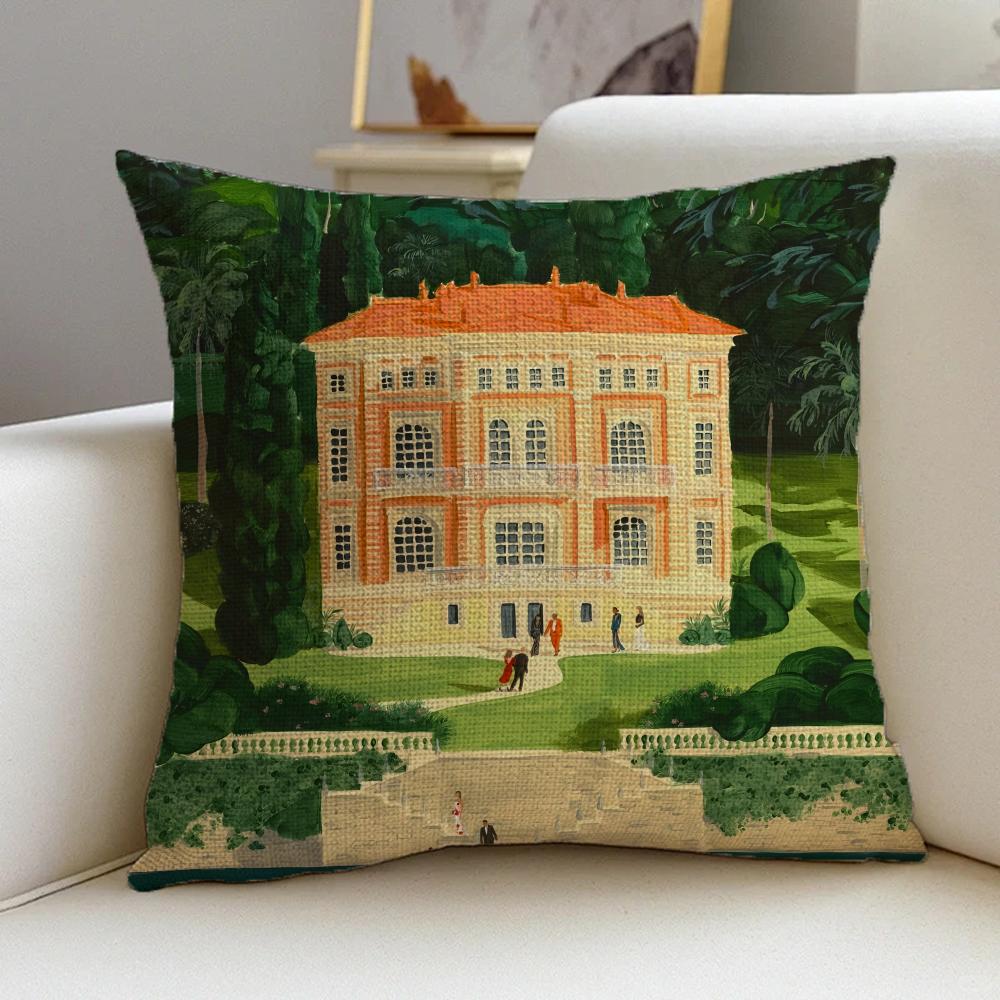 P-Yukiko Noritake Cushion Cover Natural Linen Pillowcase Set, All-In-One Decor For Sofa, Bedroom & Chair