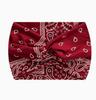Running Headband for Women and Men - Sports Sweatband with Red Cashew Flower Print - Wicking Hairband for Workout