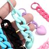 Handmade Heart Keychain Acrylic Plastic Link Chain Key Ring For Women Girls Handbag Pendant Accessorie Car Keys Jewelry Gifts