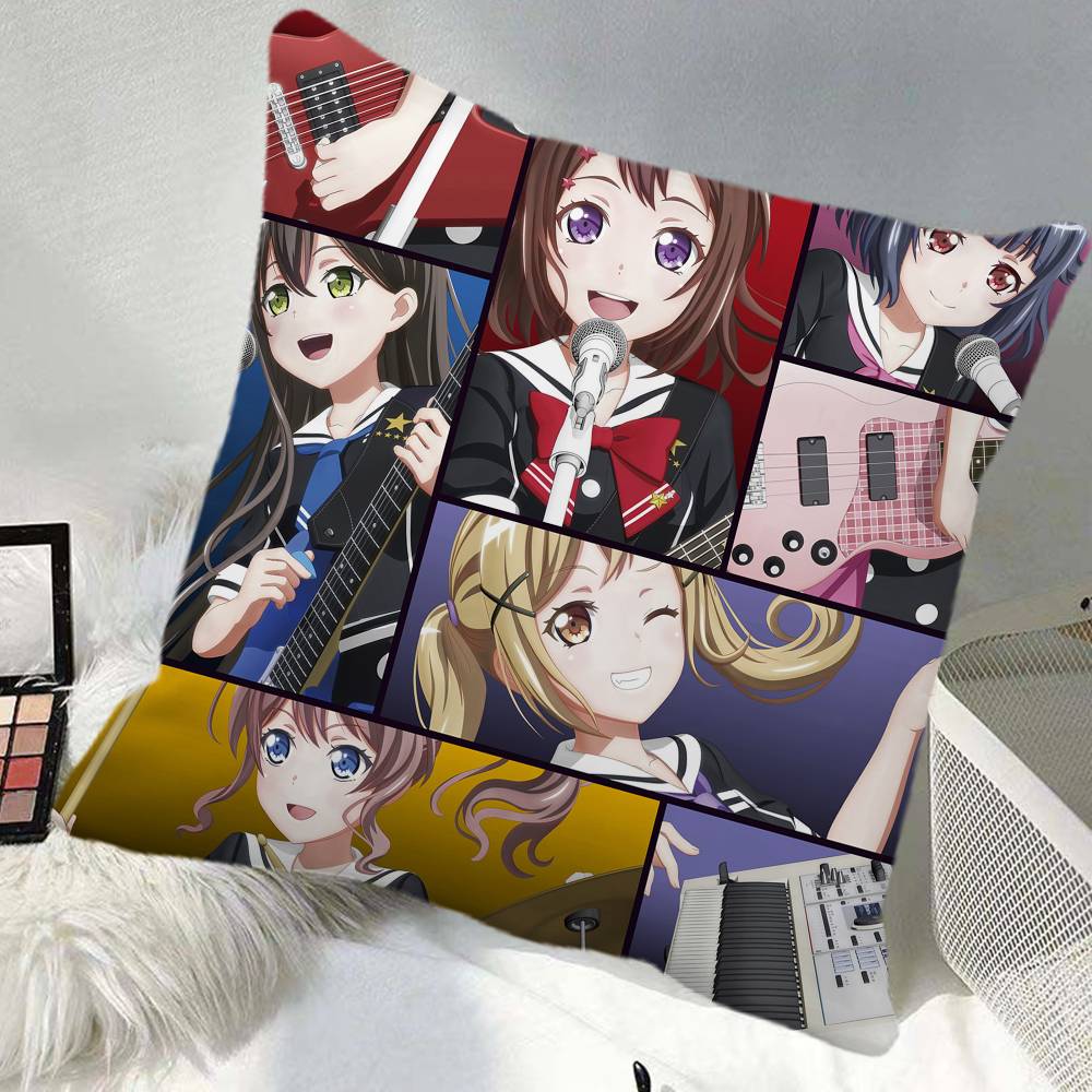 Anime BanG Dream Pillow Case Square Pillow Bedroom Sofa Leisure Comfort Cushion Car Home Decoration