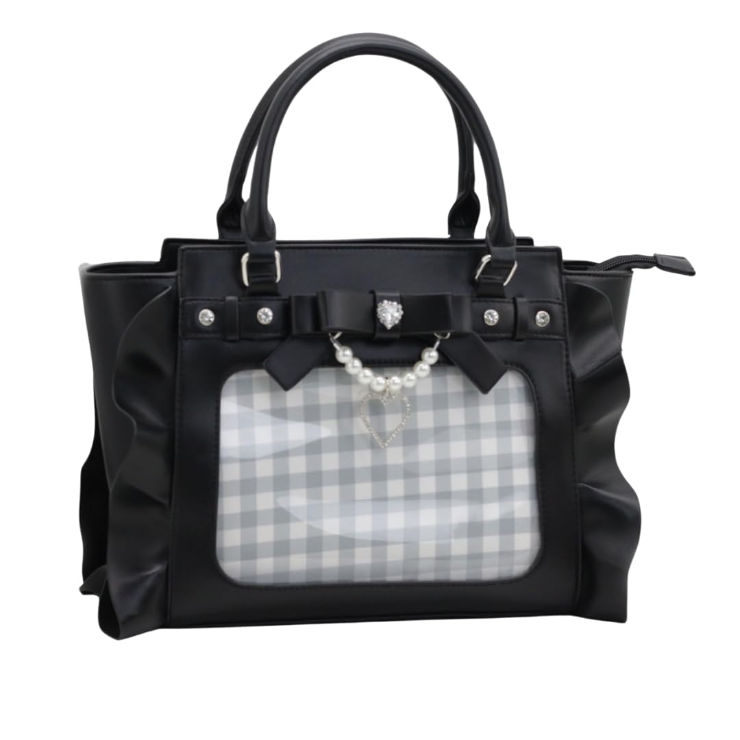 

Jan étoile Ita Bag, Heart, Ribbon, Pearl, Feminine Handbag, Women s, Large Capacity, Transparent Shoulder Bag, Perfect for Commuting to Work or