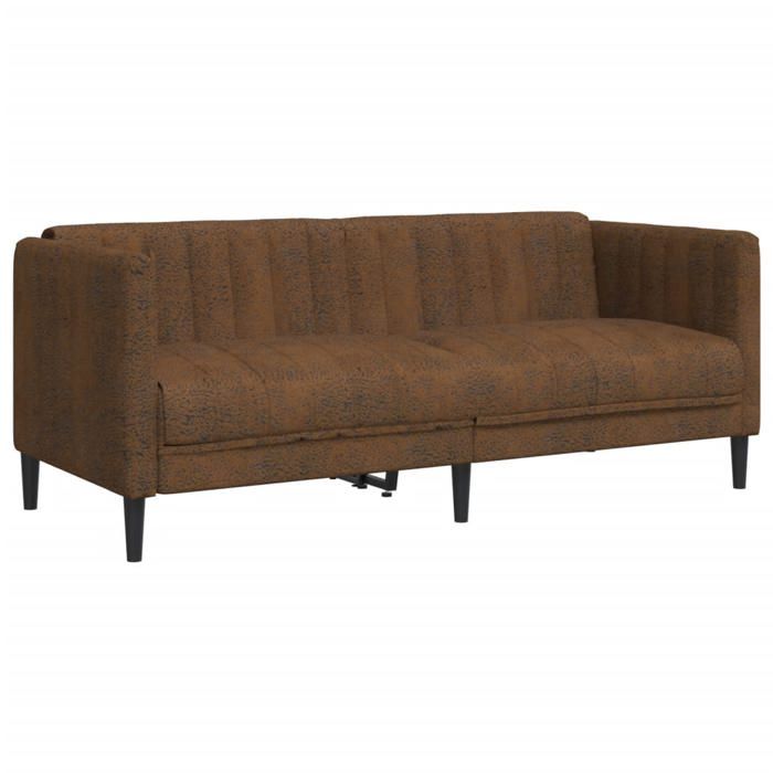 VidaXL Canapé à 2 Places, Siège avec Accoudoirs et Dossier, Canapé Rembourré avec Pieds, Meuble de Salon, Moderne, Marron 372612