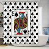 King Spade Shower Curtain With Card Design: Unique Bathroom Decor For Gamblers Poker Enthusiasts Black White Red Blue Colorful K