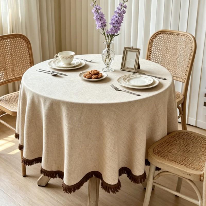 Linen Cotton Tablecloth Dining Table Coffee