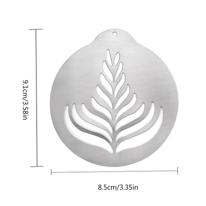 5 PCS/set Stainless Steel Lattes Art Stencils Cappuccinos Art Templates