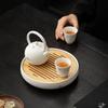 Chinese Hand-painted Orchid Ceramics Tea Tray Water Storage Round Trays Household Pot Bearing Teapot Mat Tea Set Accessories