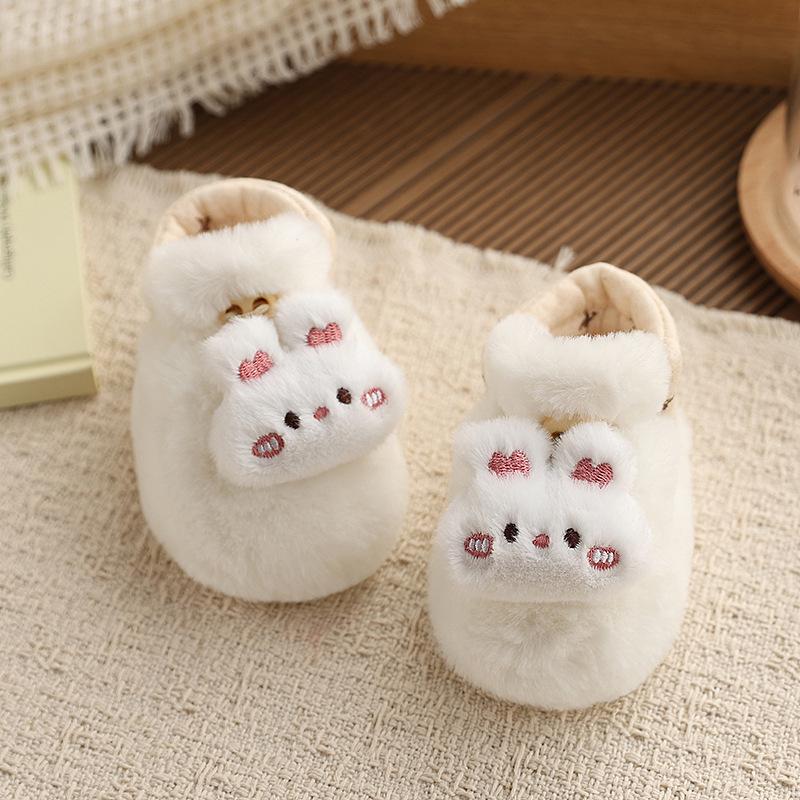 Winter Baby Booties: Soft Sole, Plush-Lined, Non-Slip, Imitation Rabbit Fur, Cute Cartoon for 0-1 Year Olds