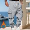 Men's Loose Fit Cargo Joggers - Thickened Warm Pants With Pockets,Casual Running Trousers