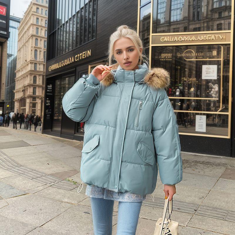 New winter -padded clothes women's short large-size cotton-padded clothes loose casual thickened warm jacket