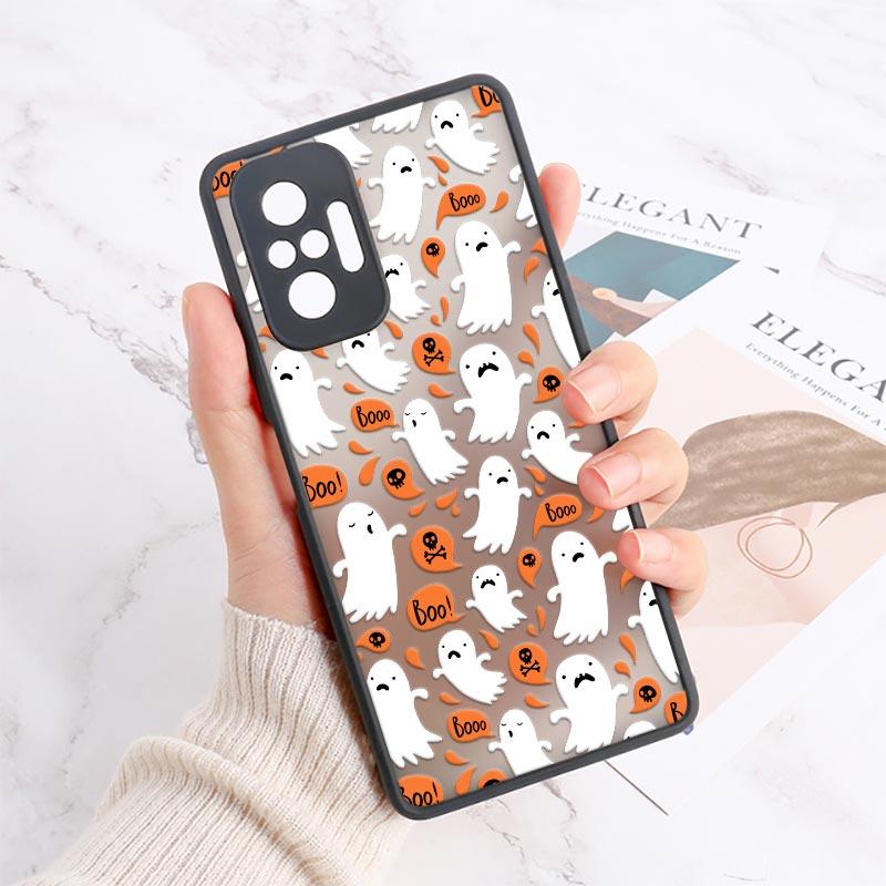 Halloween Scary Ghost Phone Case For Xiaomi Redmi 10C 9T 9A 9C Note 8 9 10 11 12 Pro Plus 5G 9S 12S 8Pro Funda Matte Clear Cover