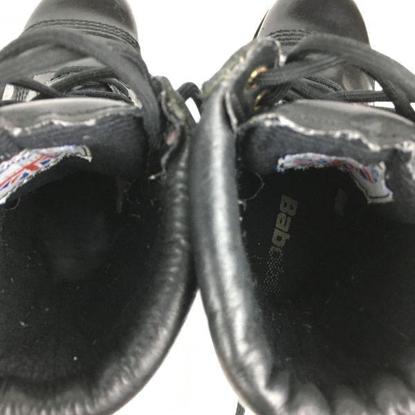 UK England UNDERGROUND UG Stahlkappe 10-Loch Rockstiefel 24.5-25 Schwarz(GEBRAUCHT)