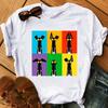 Vintage Circle Greyhound Dog Print T Shirt Women Cute Pet Graphic Short Sleeve Casual Summer Dog Lover Streetwear Tee
