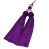 Versatile Keychain with Double Tassels Designs Polyester Silk Fringe with Loop for Keys Bags Decoration