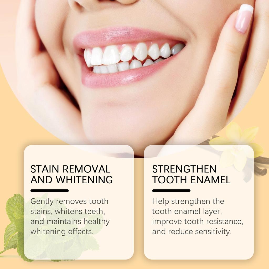 Vanilla Mint Toothpaste Tablets Deep Clean Teeth Stains Yellow Teeth Tartar Fresher Breath Portable Tooth Cleaning Tablets