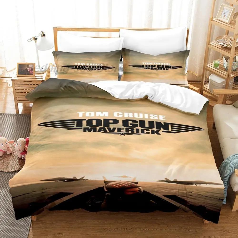 Top Gun Maverick Sängkläder Enkel Twin Full Queen King Size Sängkläder Vuxen Barn Sovrum Påslakan Set 3D 2022 Lakan Set