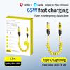 65W Spring Retractable 4-in-1 Charging Cable for iPhone 16 & Huawei Phones