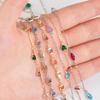 1Meter Crystal Glass Bead Copper Chains for Bracelet Necklace Jewelry Making DIY Colorful Charms Bohamian Handmade Accessories