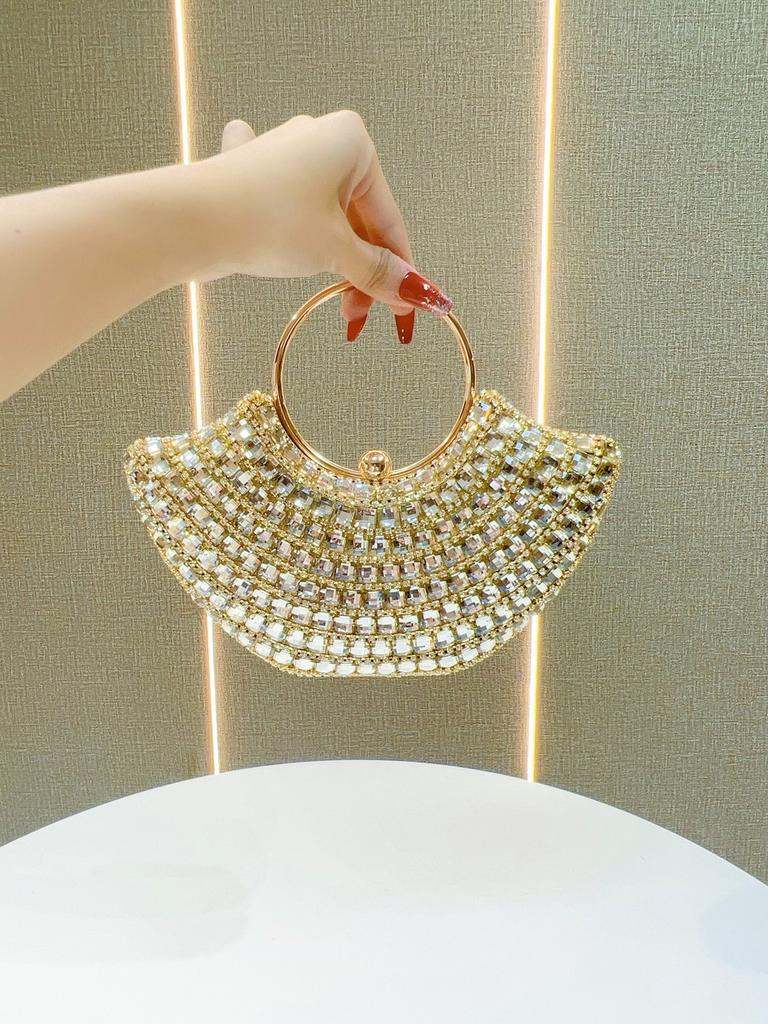 Crossbody Evening Bag For Women With Diamante Embellishments And Polyester Material For Formal Events