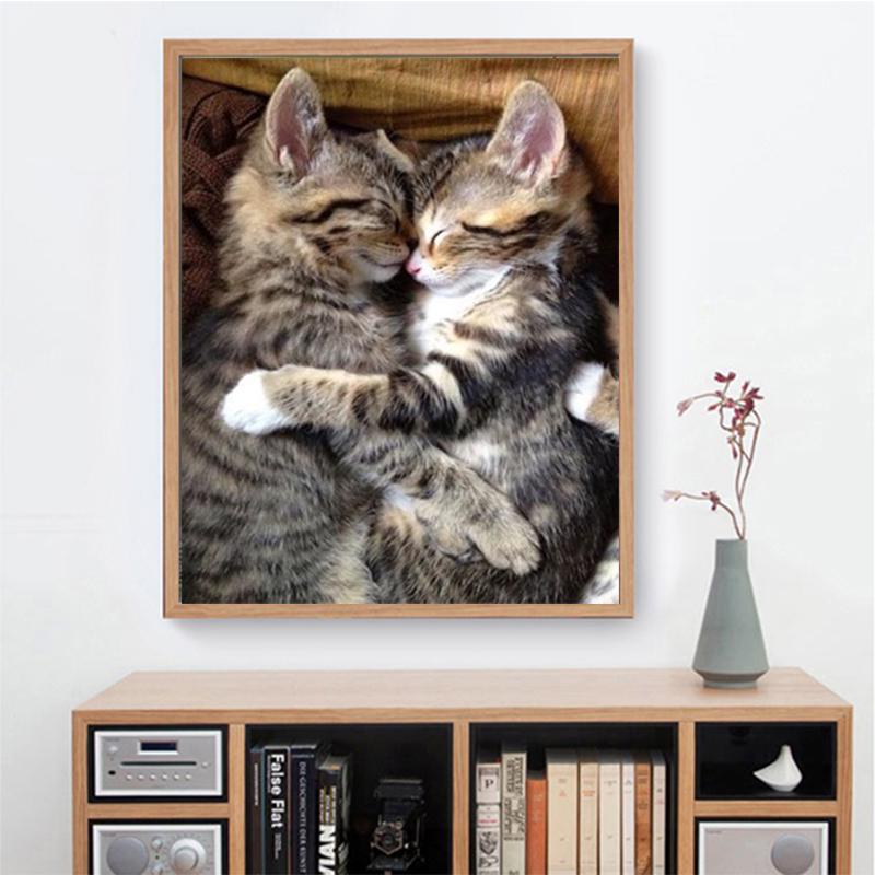 

5D DIY Алмазная мозаика ручная работа вышивка картины кошка полная дрель круглые эльфы вышивка крестиком Декор холст