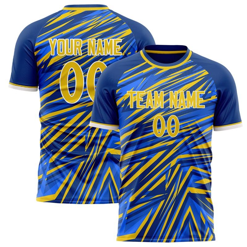 Sports Football Jersey, Round-neck Blue Sports T-shirt, Tight-fitting and Quick-drying Style, Team Uniform Attire