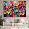 2D Printing Rainbow Floral Backdrop, Bright Colorful Flower Studio Photo Background